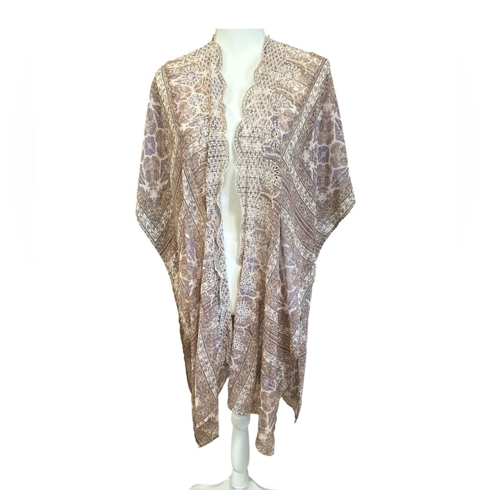 American Eagle Outfitters Multicolor Patterned Kimono